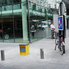 Pilomat energy tower B4040 at Saint-Honoré Market in Paris, France