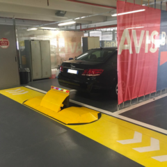 Automatic barrier installed in a parking lot