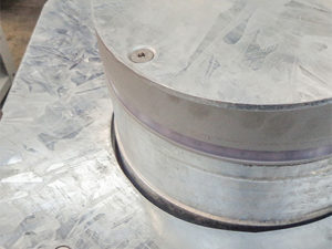 Image of automatic bollard treated with hot dip galvanizing