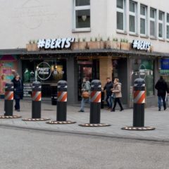 Temporary Oktablock bollard installed to protect an event