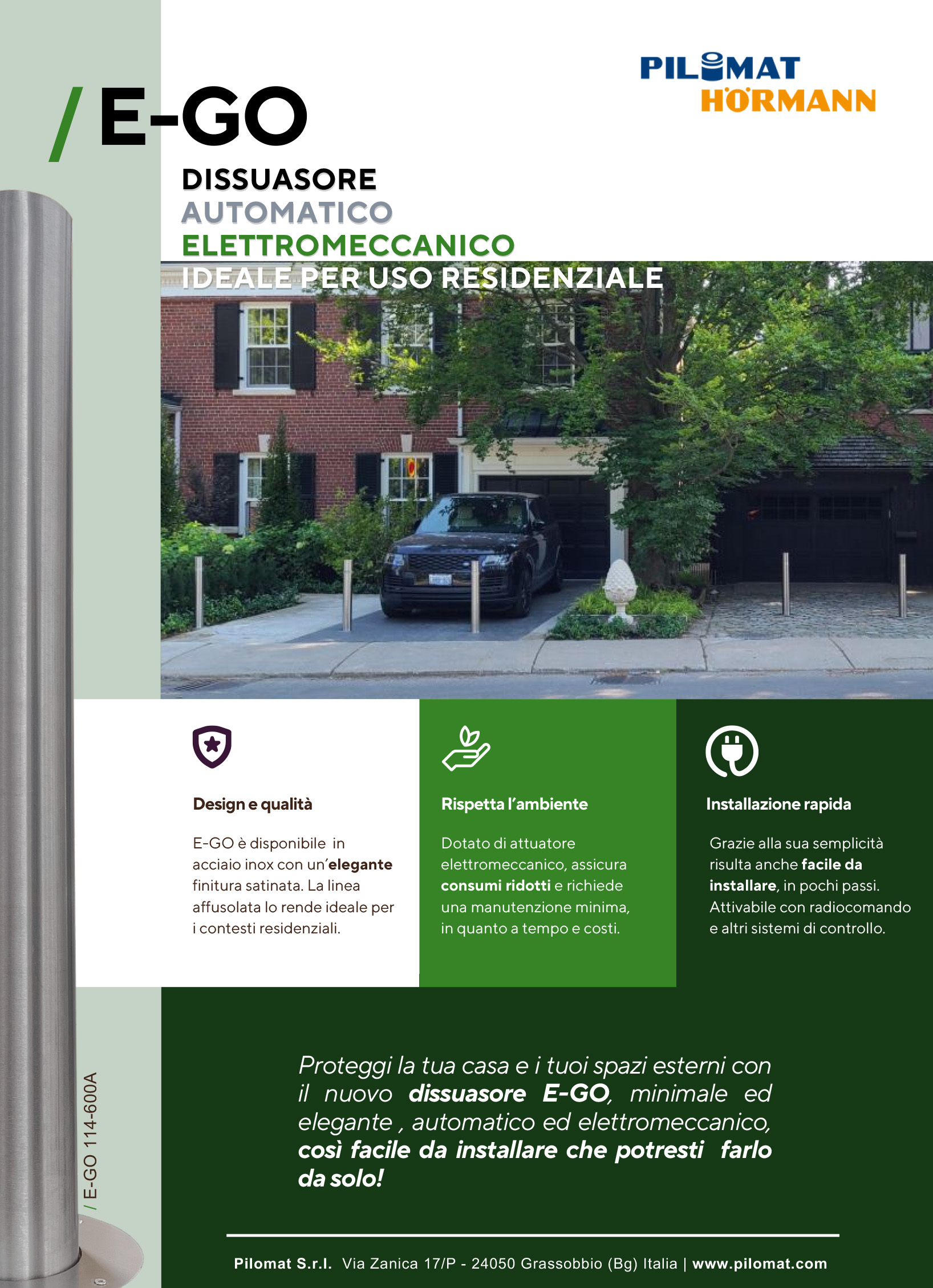 Cover page of the Pilomat E-GO automatic bollard