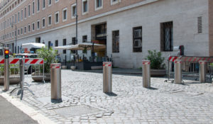 dissuasori mobili di alta sicurezza installati da Pilomat in occasione del Giubileo